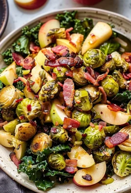 Brussels Sprout, Kale + Apple Salad with Sharp Cheddar + Bacon