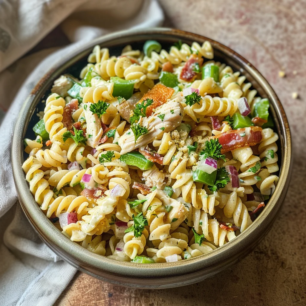 Chicken Bacon Ranch Pasta Salad