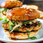 Chicken Teriyaki Burgers with Sesame Slaw