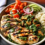 Chimichurri Grilled Chicken Bowl with Garlic Sauce