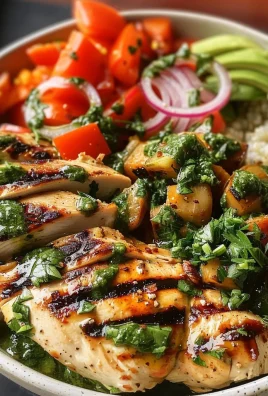 Chimichurri Grilled Chicken Bowl with Garlic Sauce