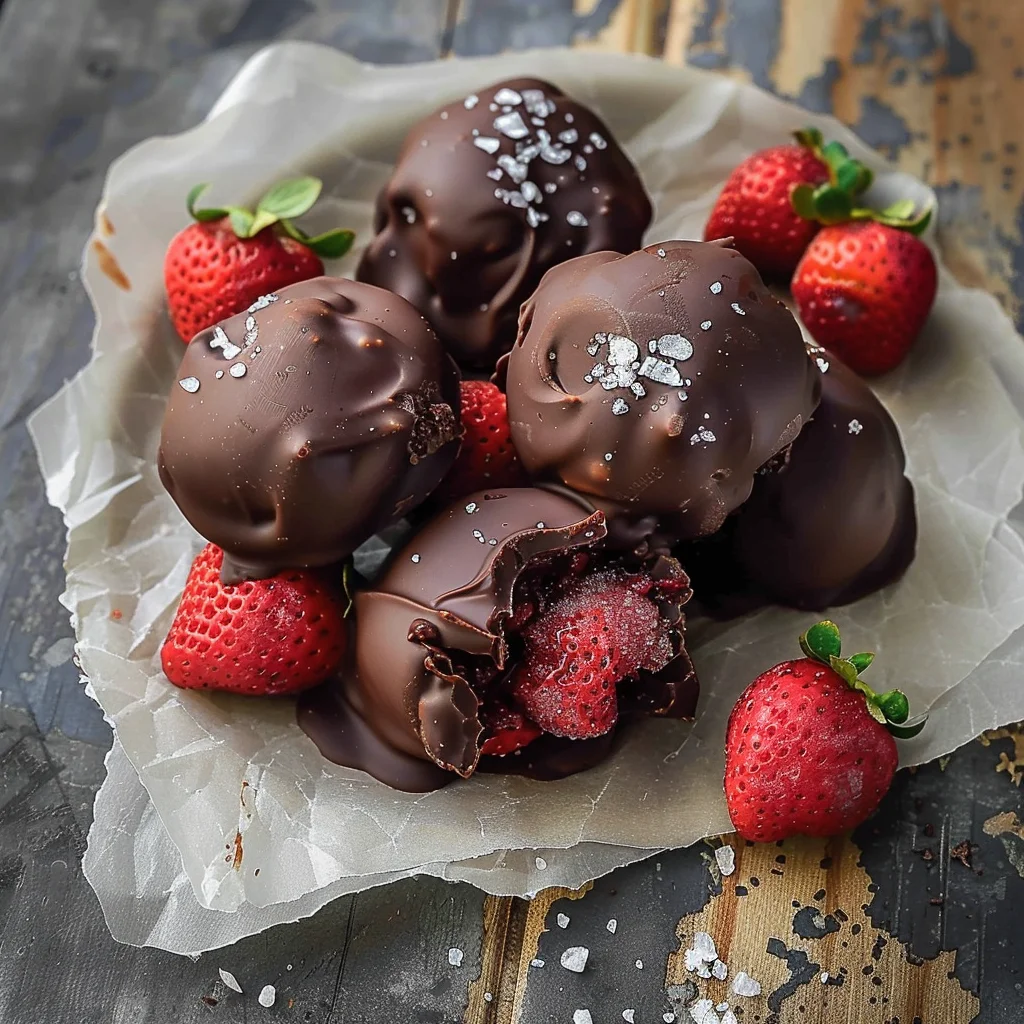 Chocolate Strawberry Frozen Yogurt Bites