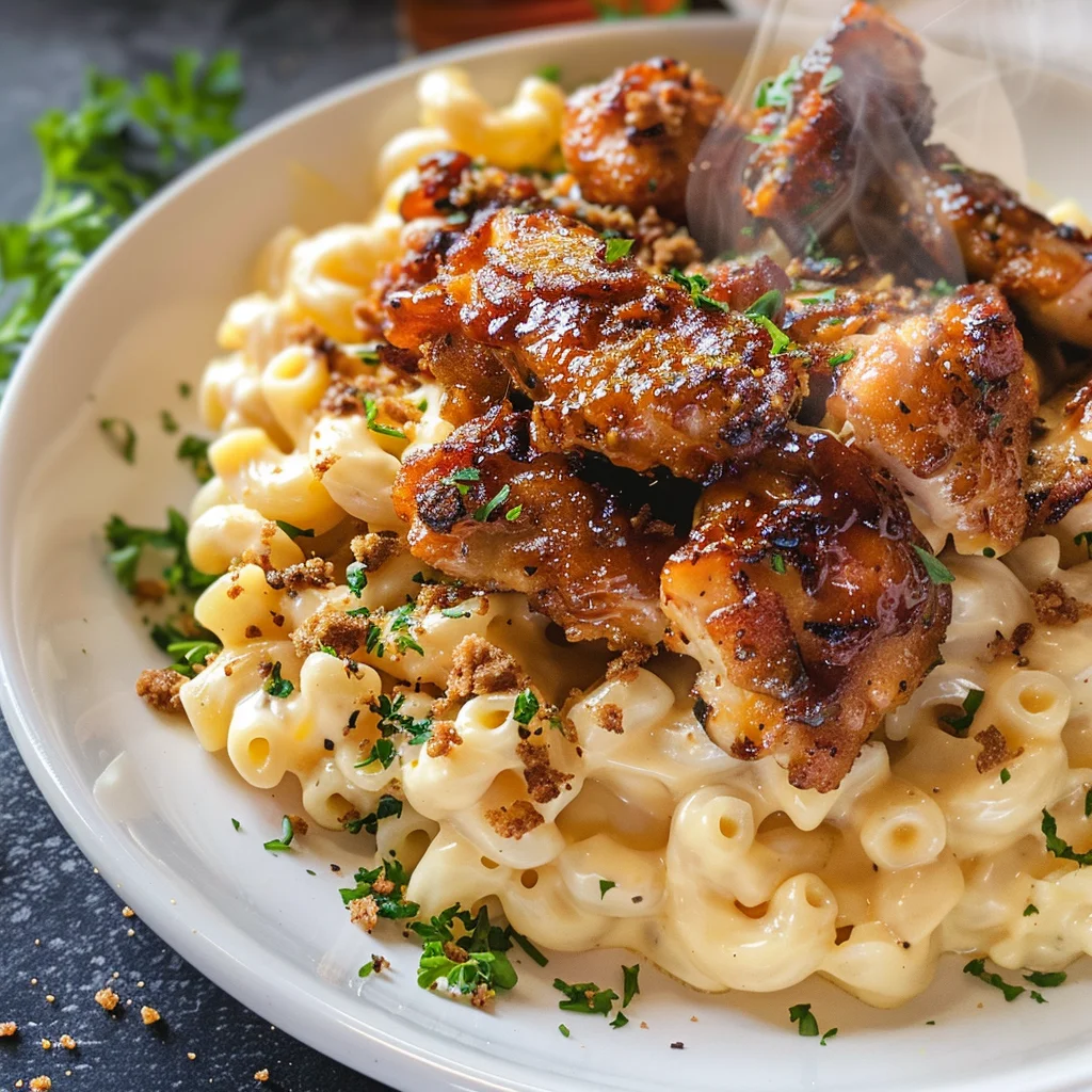 Creamy Honey Pepper Chicken Mac and Cheese Delight