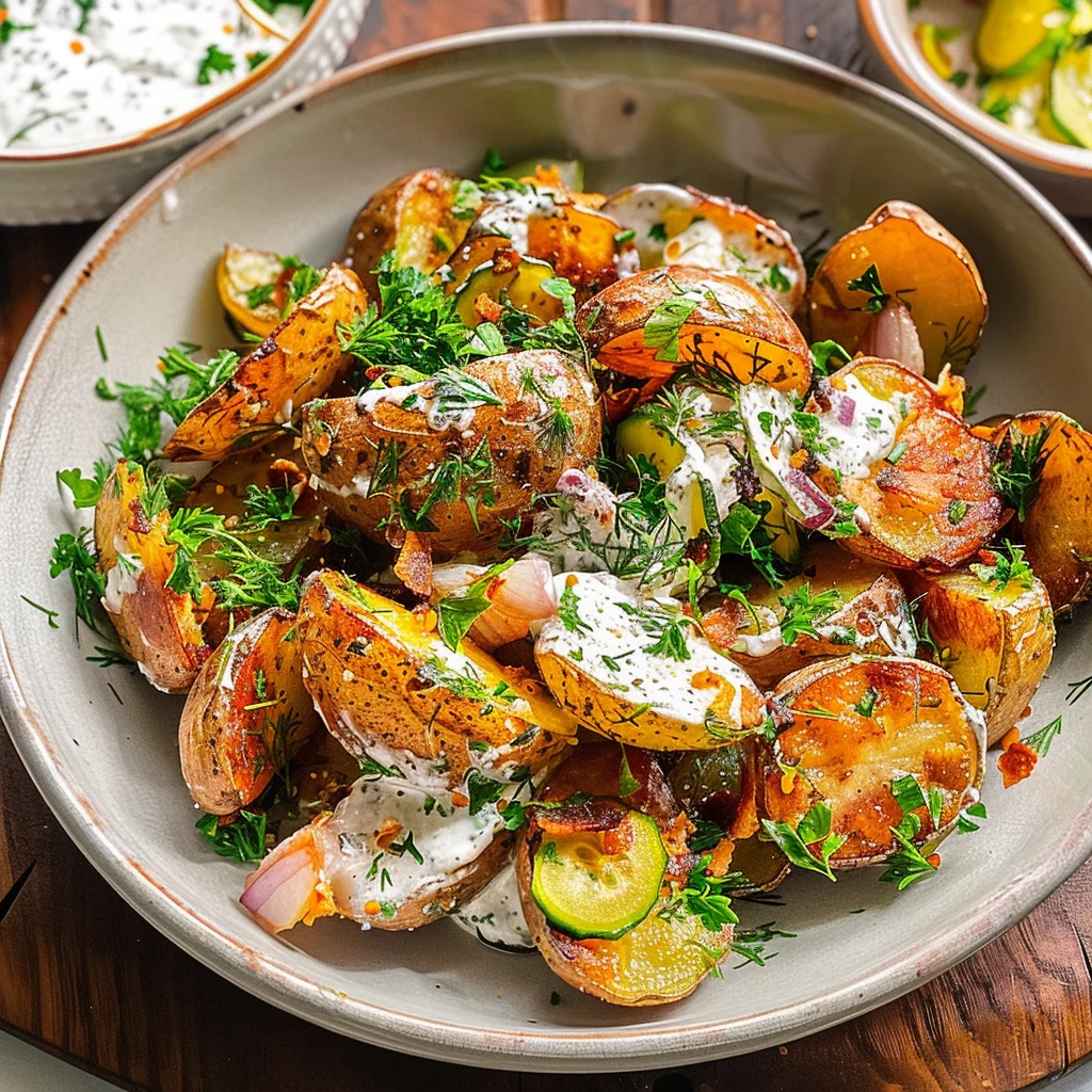 Crispy Smashed Potato Salad