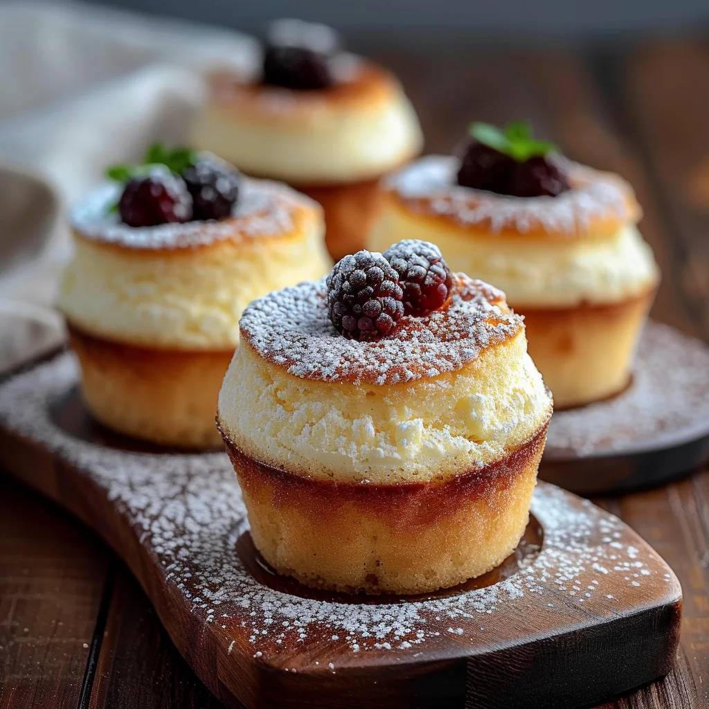 Fluffy Japanese Cotton Cheesecake Cupcakes