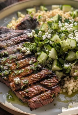 Grilled Skirt Steak with Lemon Herb Couscous Salad