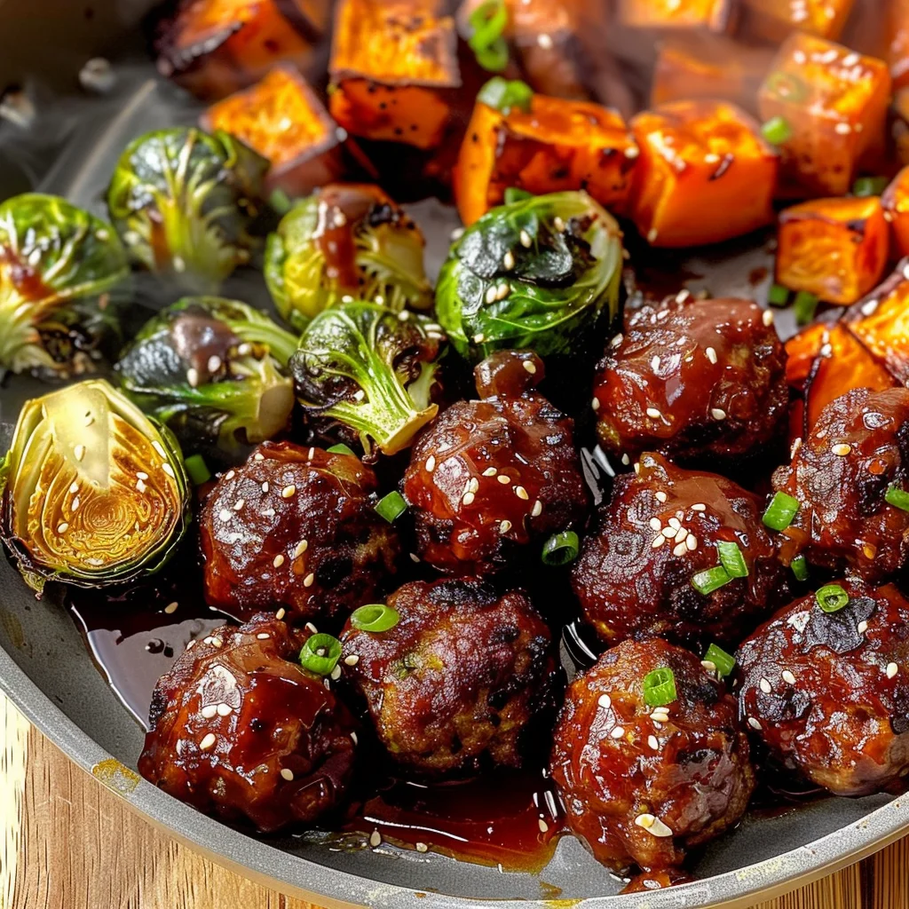 Korean BBQ Meatballs and Vegetables