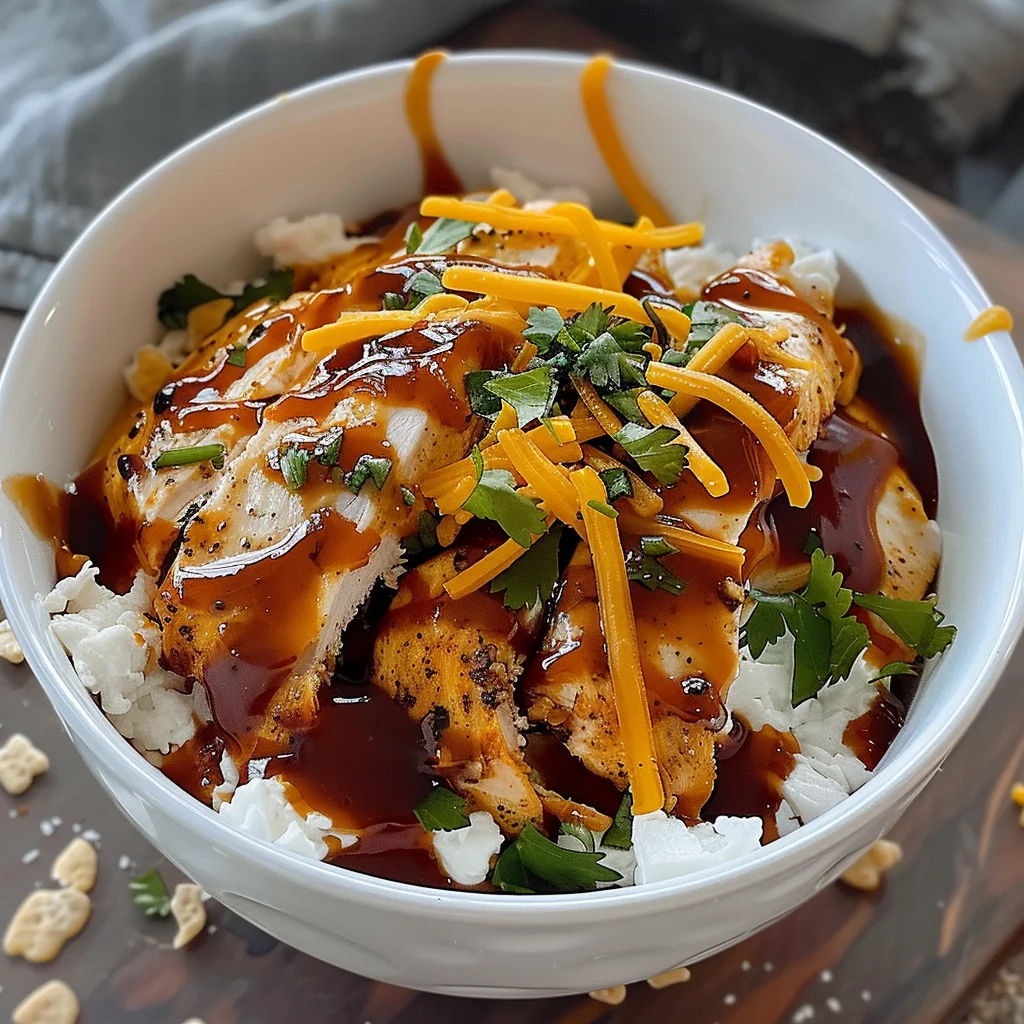 Macro Friendly BBQ Ranch Chicken Bowl with 42g of Protein