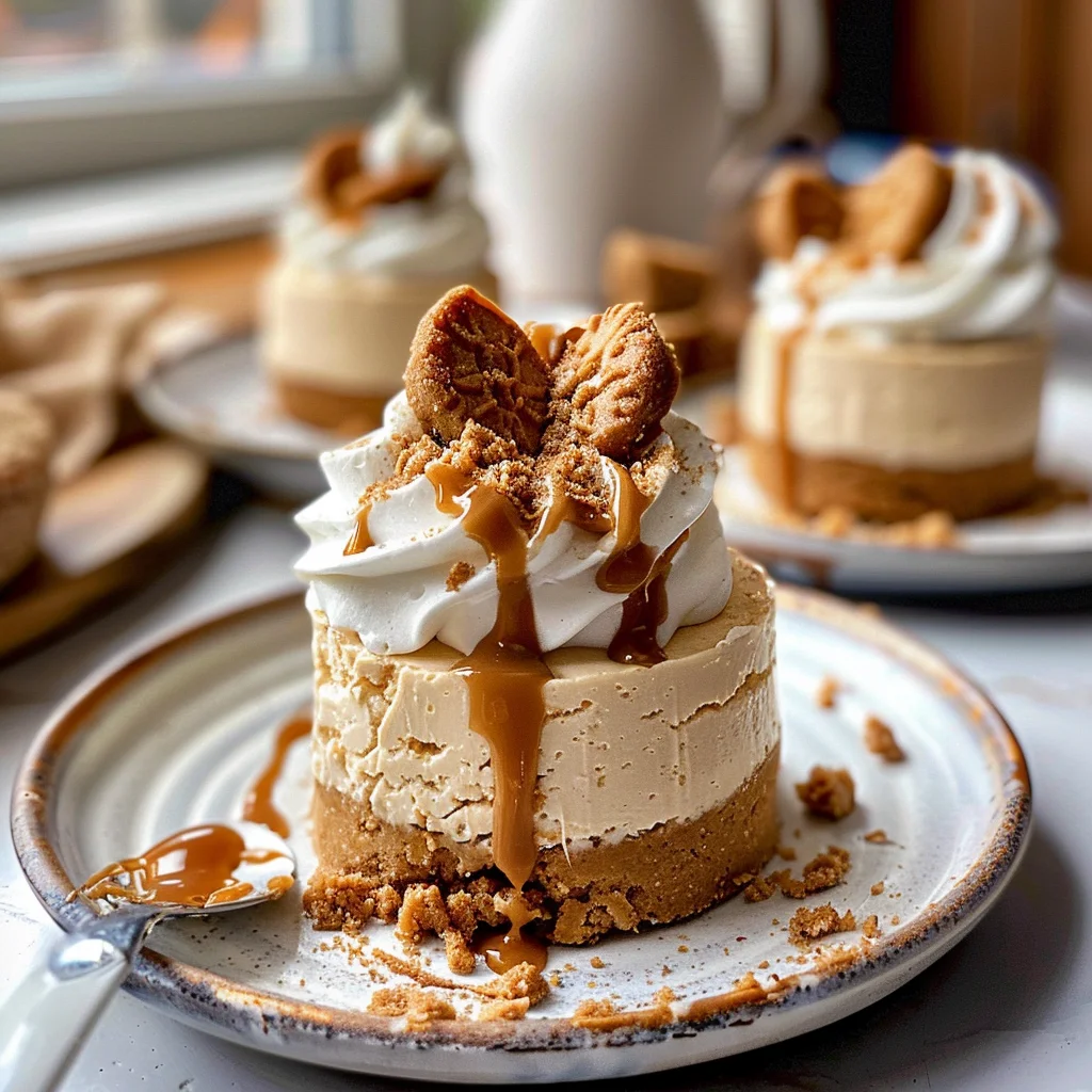 No Bake Mini Biscoff Cheesecakes