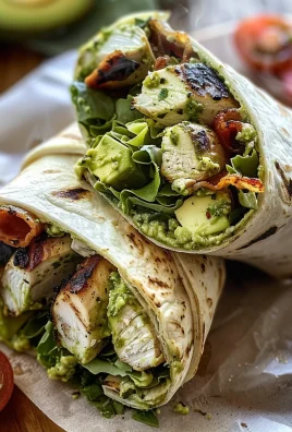 Pesto Chicken and Avocado Bacon Salad Wraps