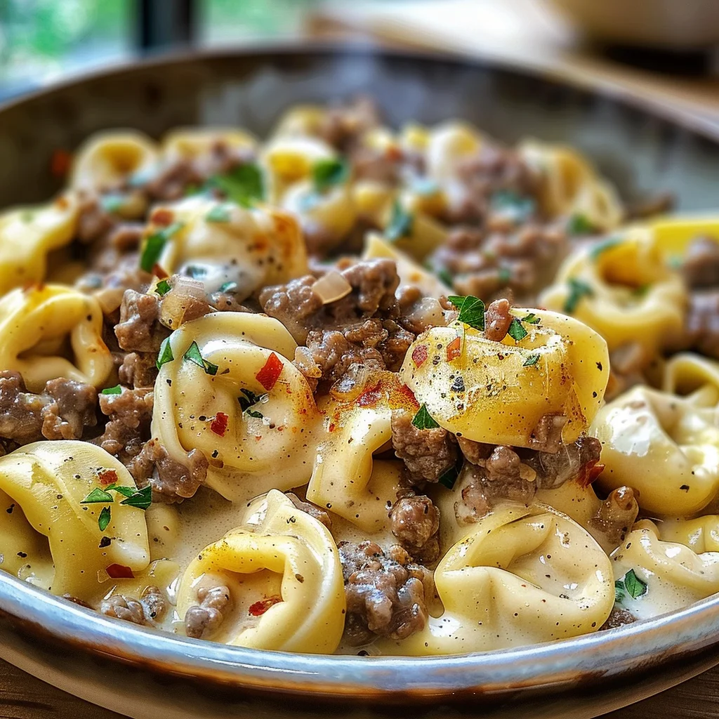 Philly Cheesesteak Tortellini Pasta