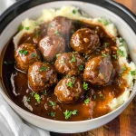 Slow Cooker Salisbury Steak Meatballs (Frozen Meatballs)