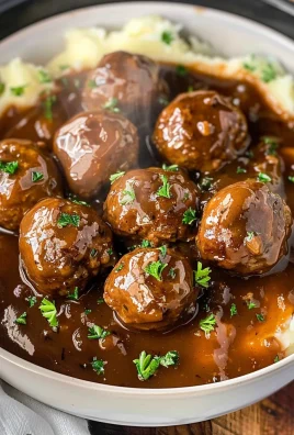 Slow Cooker Salisbury Steak Meatballs (Frozen Meatballs)