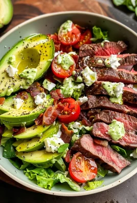 Steak Cobb Salad with Creamy Avocado Dressing {Whole30, Keto}