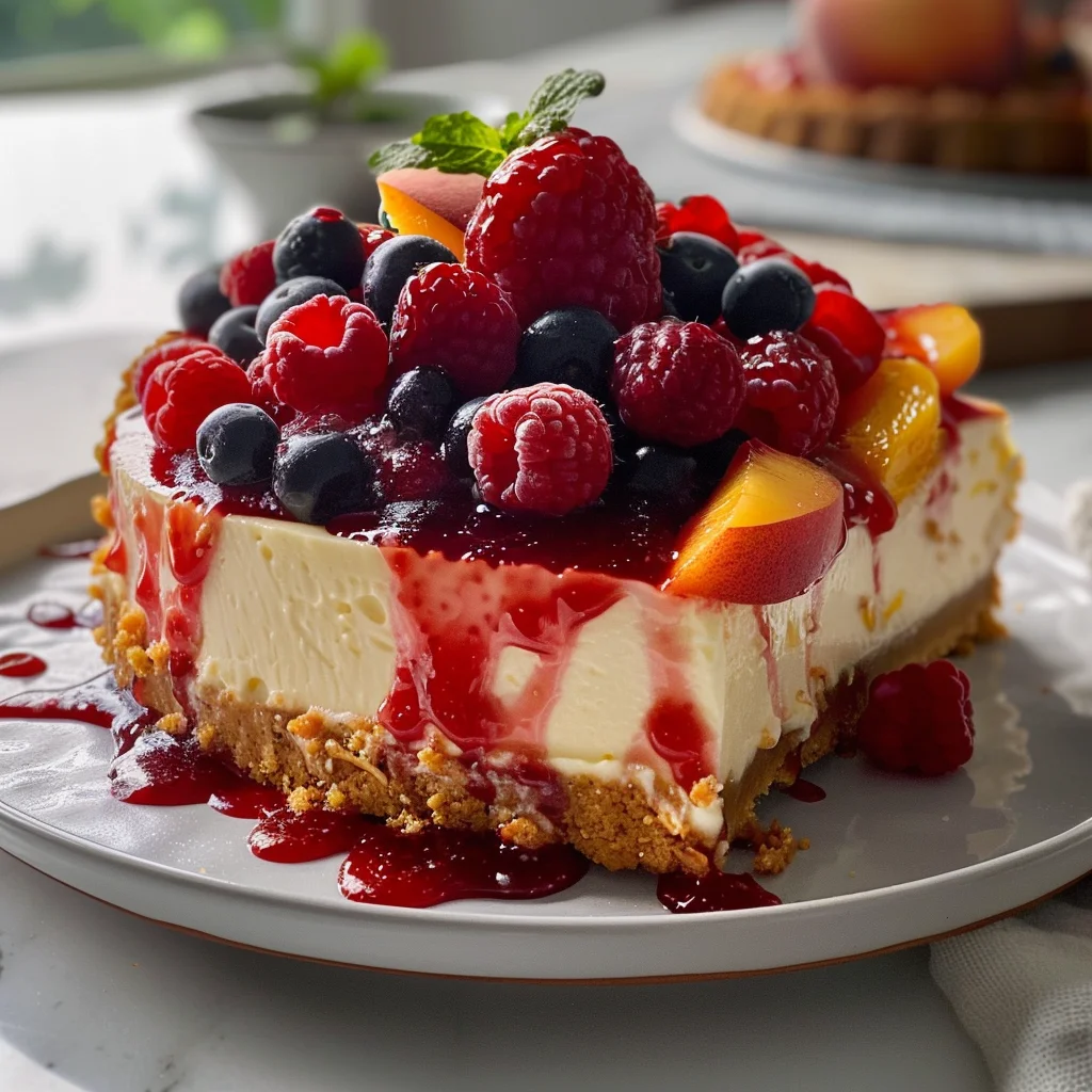 Summer Berry and Peach Cheesecake: A Refreshing Delight for Every Occasion