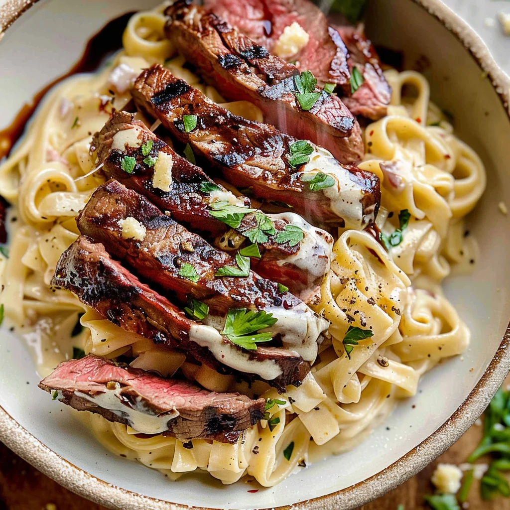 The Best Creamy Steak Pasta Alfredo Recipe