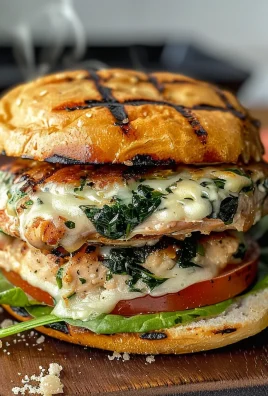 White Cheddar and Spinach Chicken Burgers