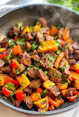 Whole30 Steak Bites with Sweet Potatoes and Peppers