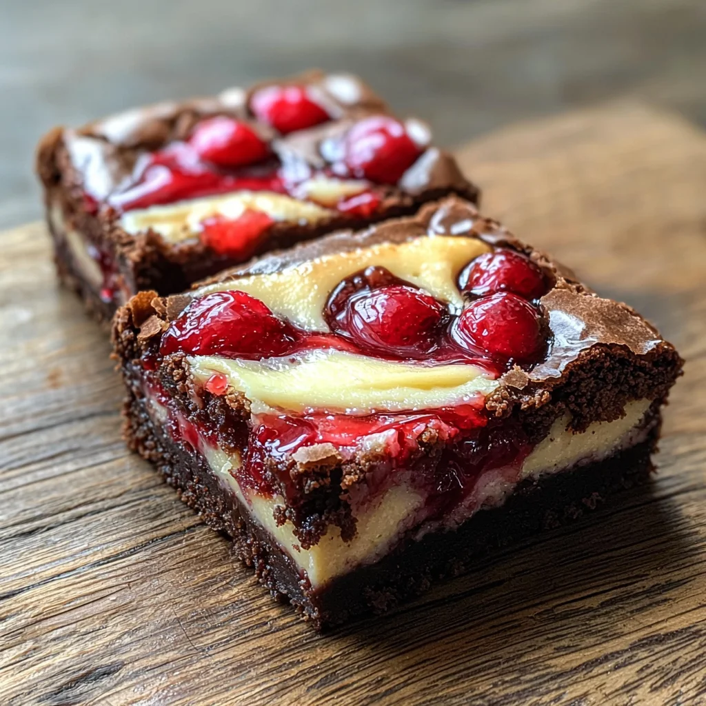 Chocolate Cherry Cheesecake Brownies