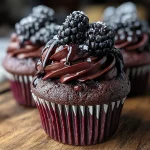 Decadent Dark Chocolate Blackberry Cupcakes