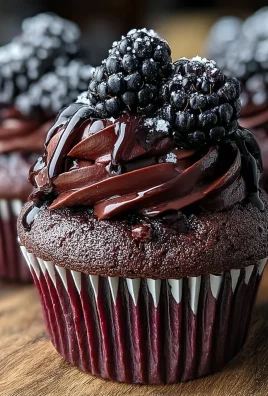 Decadent Dark Chocolate Blackberry Cupcakes