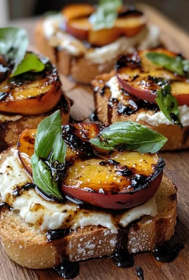 Grilled Peach and Burrata Crostini