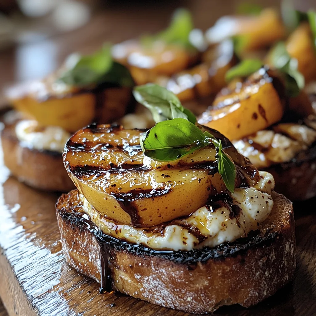 Grilled Peach and Burrata Crostini image 2