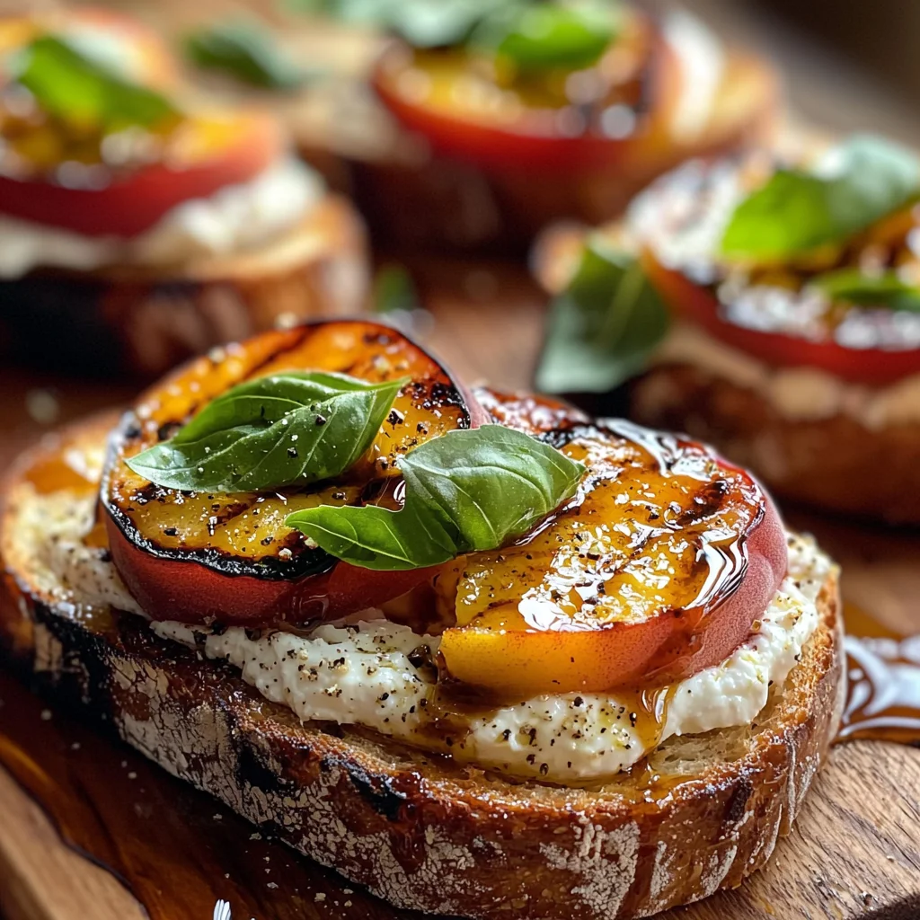 Grilled Peach and Burrata Crostini image 3