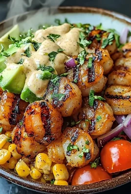 Grilled Shrimp Bowl with Avocado, Corn Salsa & Creamy Garlic Sauce: An Incredible 7-Ingredient Recipe