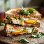 Honey Peach & White Cheddar Grilled Cheese