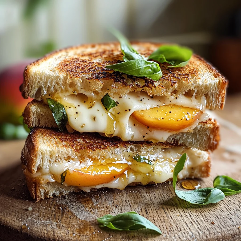 Honey Peach & White Cheddar Grilled Cheese
