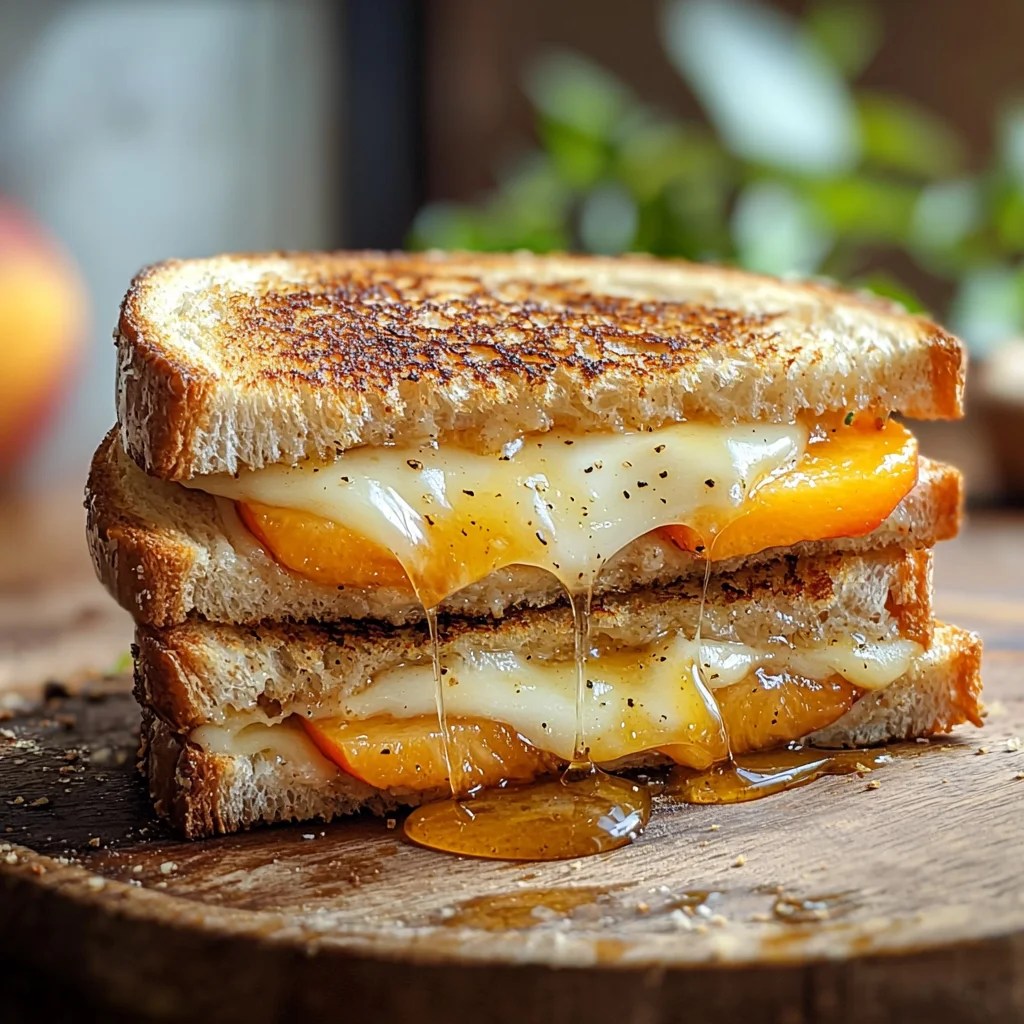 Honey Peach & White Cheddar Grilled Cheese