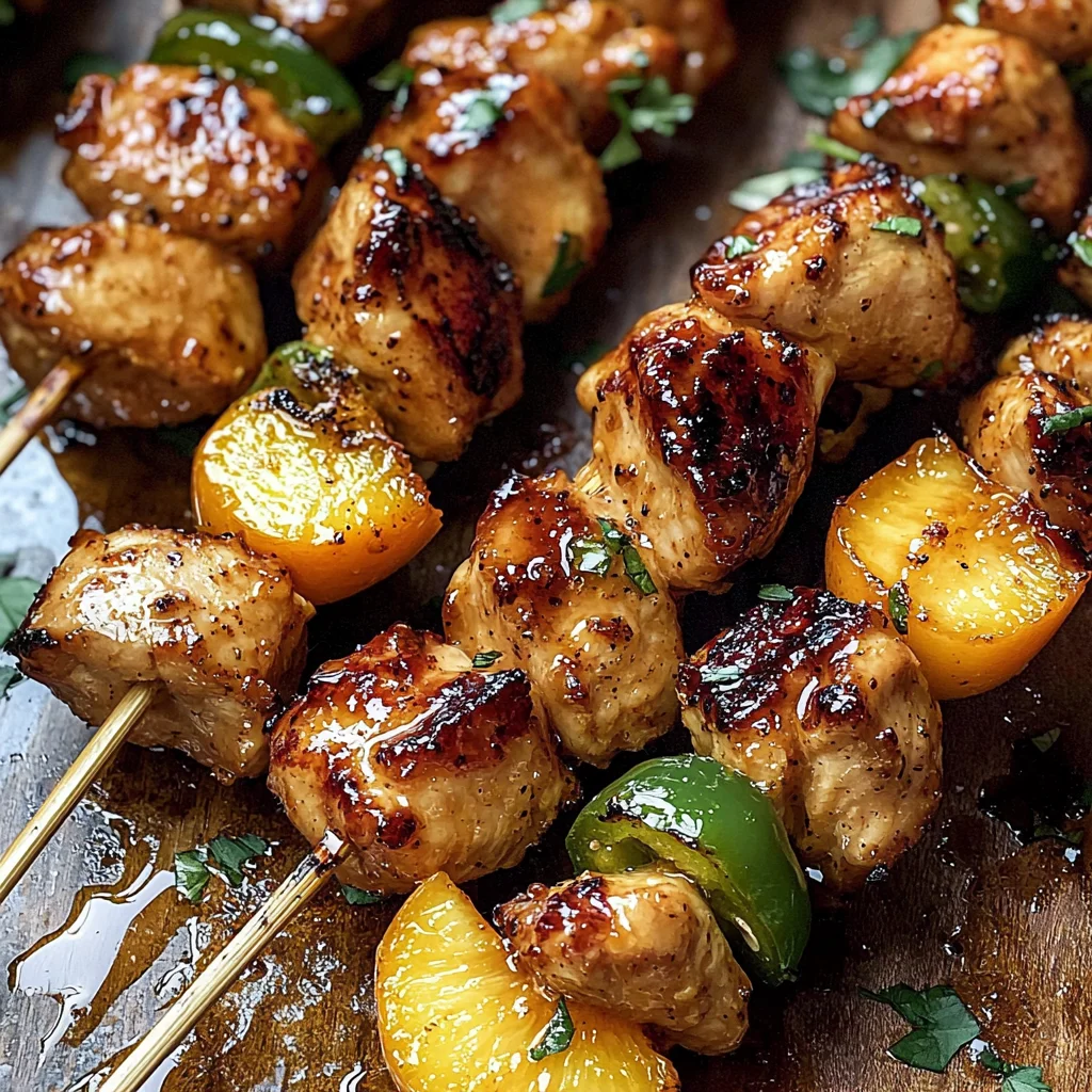 Jalapeno Peach Chicken Skewers