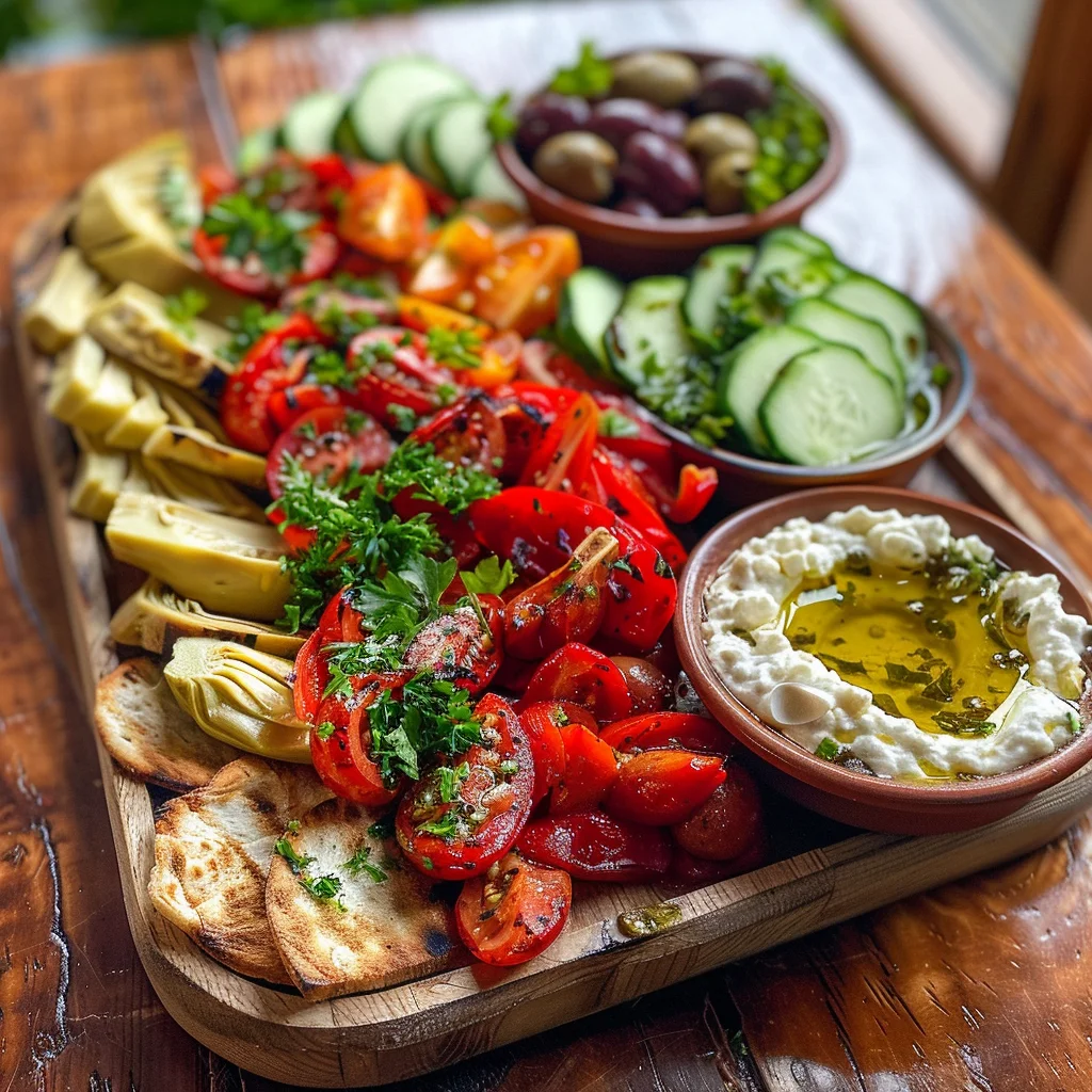 Mediterranean Mezze Tapas Platter – Easy Shareable Appetizer for Parties & Light Meals