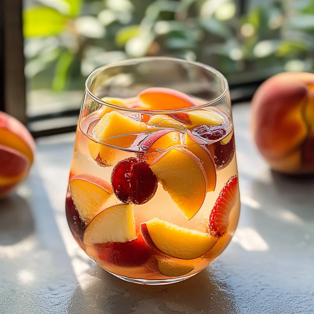 Peach Strawberry Cherry Summer Sangria