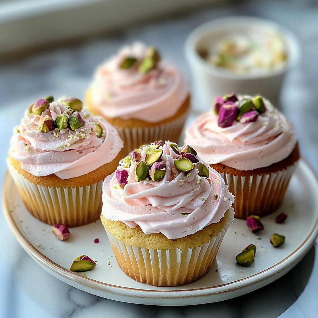Rose and Pistachio Cupcakes: A Floral Delight