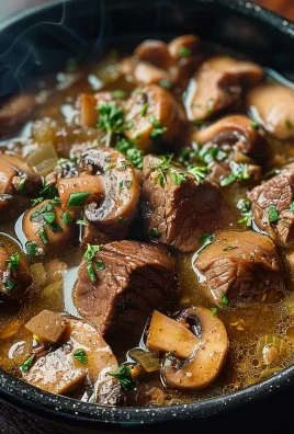 Steak and Ale Soup with Mushrooms