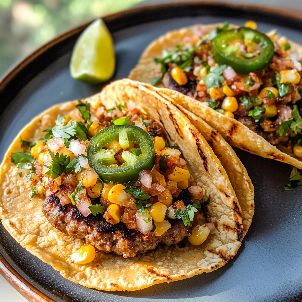 Street Corn Smash Burger Tacos