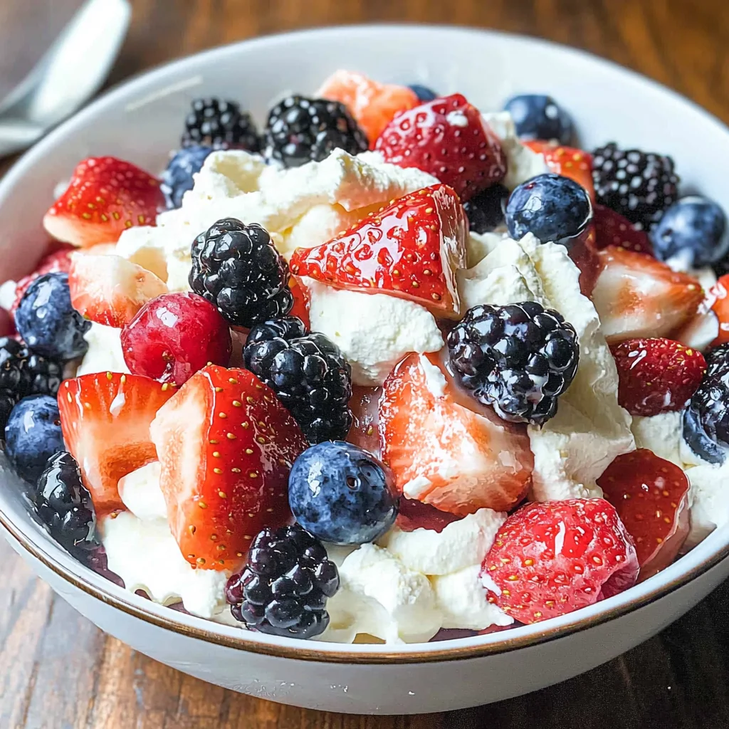 Triple Berry Cheesecake Fruit Salad